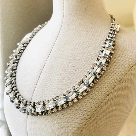 🔥 Vintage Rhinestone Art Deco Choker Necklace STUNNER 💎 - Picture 12 of 17